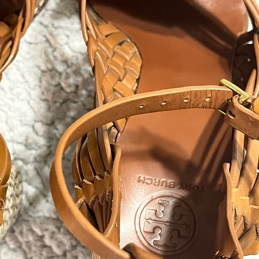 Tory Burch Pecha Woven Block Heel Sandals